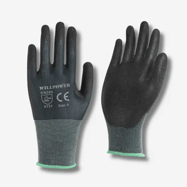Improved black green work gloves