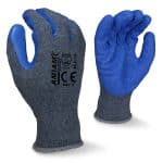 כפפות עבודה סרוגות מושפרץ כחול אפור