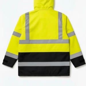⁦מעיל עבודה זוהר עם מחזירי אור (מעיל גשם בטיחותי)⁩ – תמונה ⁦2⁩